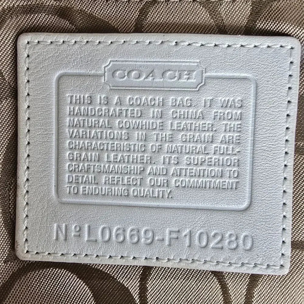 Coach Hamilton Tassel‎ Leather Hobo White F10280
